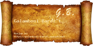 Galambosi Barót névjegykártya